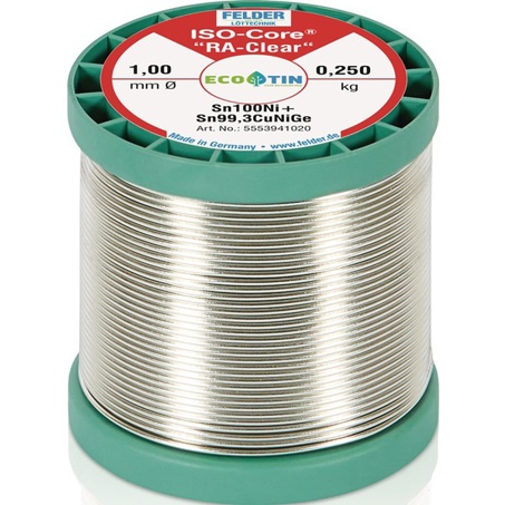 FELDER Löttechnik ISO-Core® RAClear Sn100Ni+ 1 mm 250 g - Lötdraht