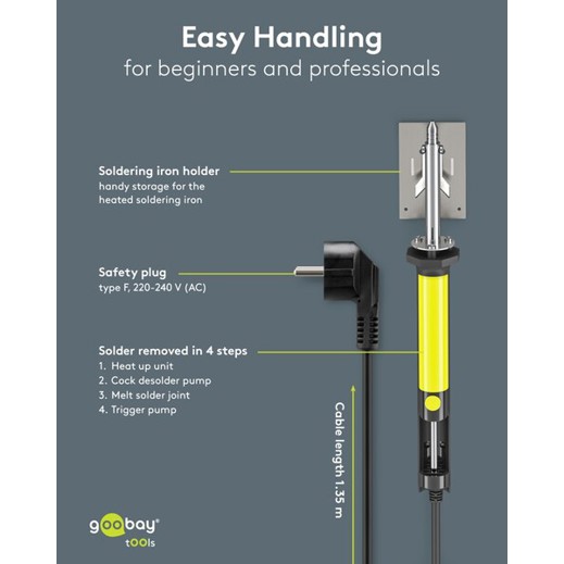 Goobay Tools Entlötkolben 9980481 - Elektrischer 40 W Entlötkolben